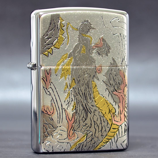 電鋳板 「昇龍（のぼりりゅう）」 ◆喫煙具 ZIPPO オイル ライター ジッポー デンチュウバン ドラゴン dragon