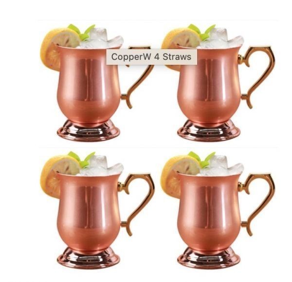 ★銅メッキの340mlマグカップ4点セット★ビール・コーヒーマグ★コールドドリンクカップ★カクテル★ギフト|ZMSHOP