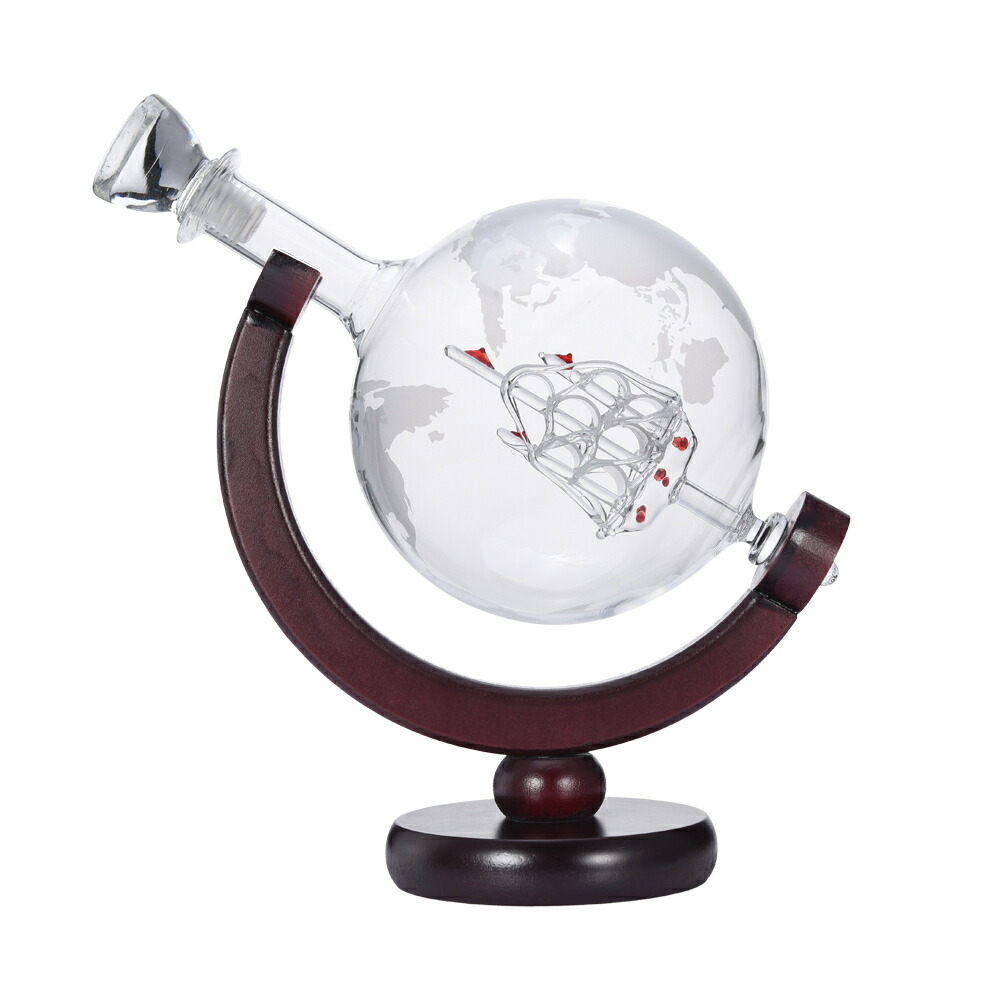 楽天市場】地球儀型 ウイスキー デカンタ 850ml 船型装飾付き ガラス製