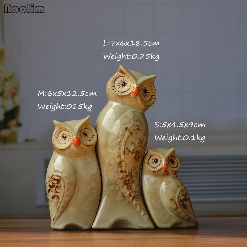 祝日 幸せの象徴 ３体セット フクロウの置物 インテリア オブジェ 飾り 装飾 ギフト 動物 アンティーク Distrofija Rs