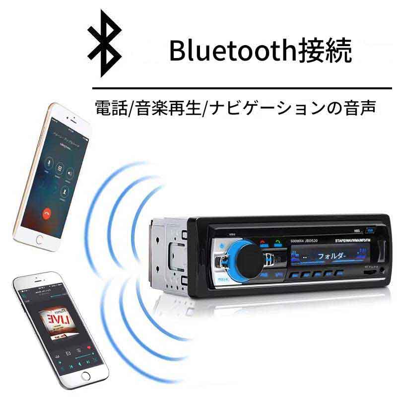 楽天市場 Jsd 5 Bluetooth V2 0カーオーディオ ステレオ 1din Fm Aux レシーバーsd Usb Mp3 Mmc Wma Zmart 楽天市場店