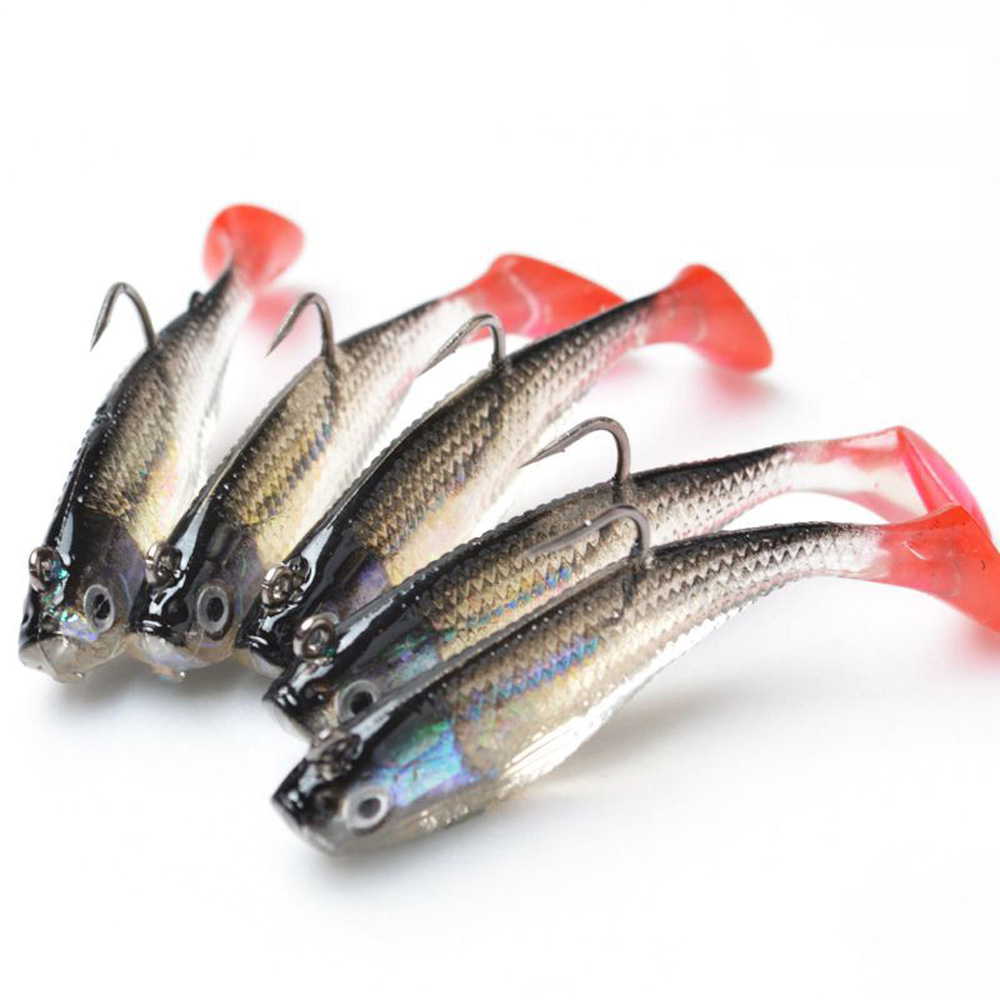 楽天市場 ソフトルアー 5個 80mm 9g Tテール シングルフック フィッシング ミノー Zmart 楽天市場店