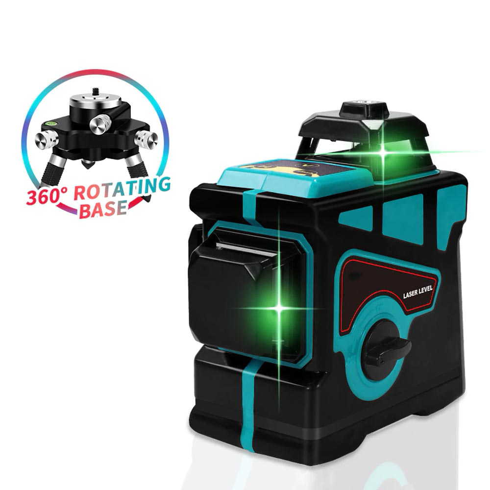 12伝達ルート 緑であることレーザ気泡管水準器 3D セルフレベリング 360 気泡管水準器 および 垂直方向 はりつけ台 超豪然たる 緑であること レーザ 光束 伝達ルート