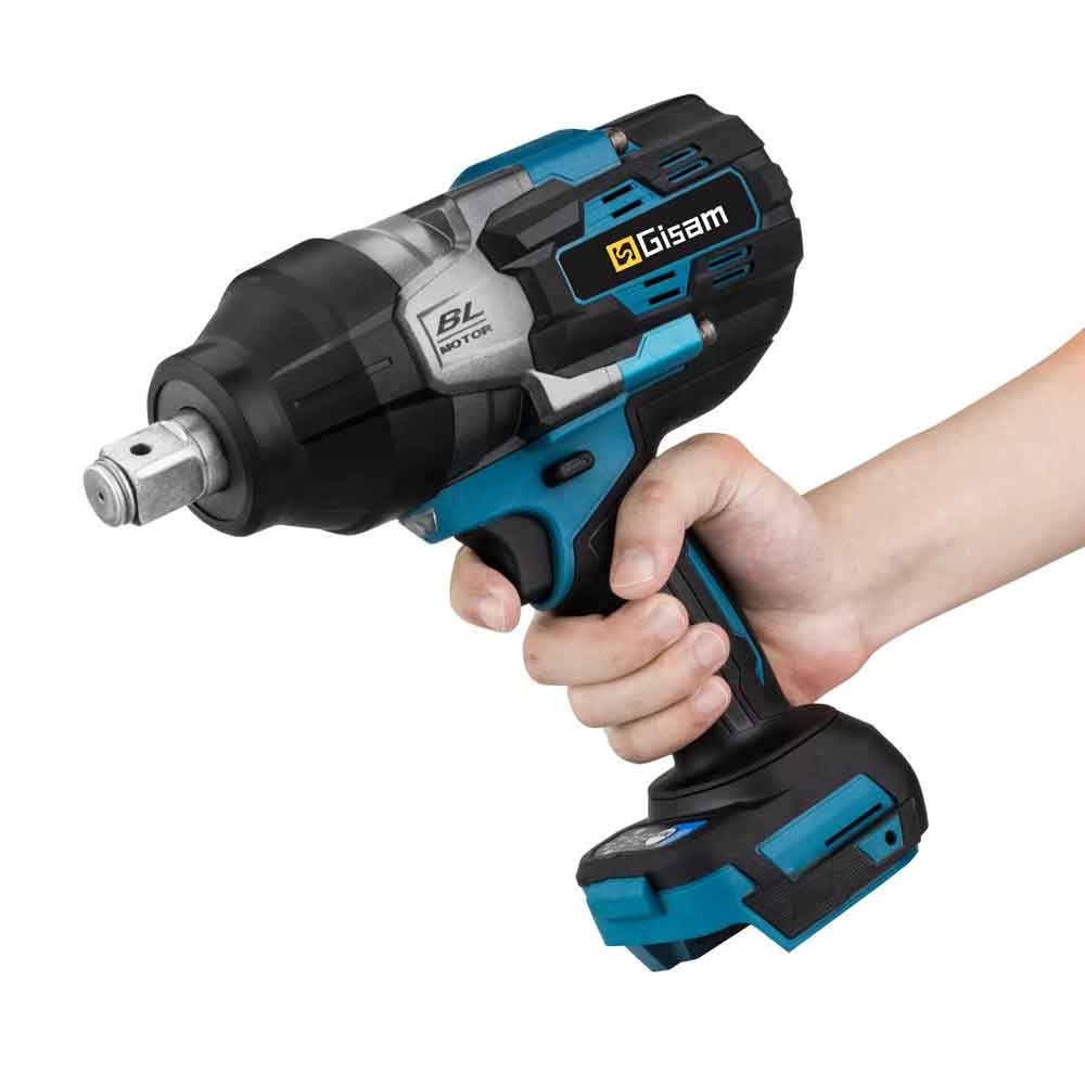 Gisam 1800N.Mトルク ブラシレス電動インパクトレンチ 1/2インチ リチウムイオンバッテリー コードレスレンチ 電動工具 マキタ向け 18V バッテリー用