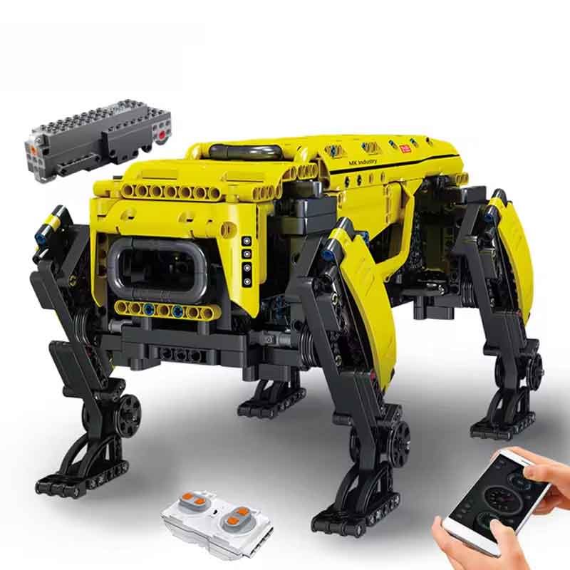 zmart テクニカル ロボット 玩具 RCモーター 付き ボストン ダイナミクス ビッグドッグ モデル ビルディング ブロック レンガ ロボット犬 ブロックロボット 組み立てロボット STEM玩具 プログラミング玩具 リモコン操作 スマホ操作 アプリ操作 四足歩行ロボット|zmart店