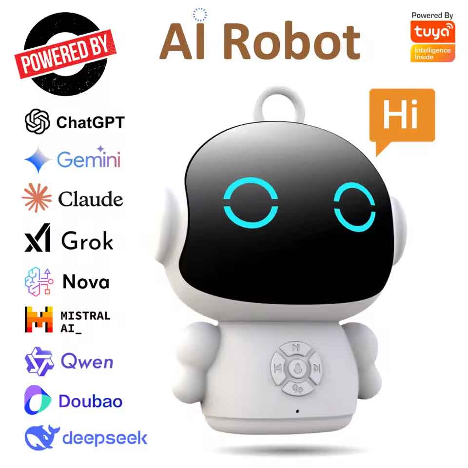 zmart Tuya スマート AI ロボット 幼児教育玩具 子供向け 音声認識 音声 インタラクティブ 教育 学習 マシン AIロボット 会話ロボット 音声対話ロボット 卓上ロボット デスクトップロボット AIアシスタント 知育ロボット 教育用ロボット 子供向けロボット｜zmart店