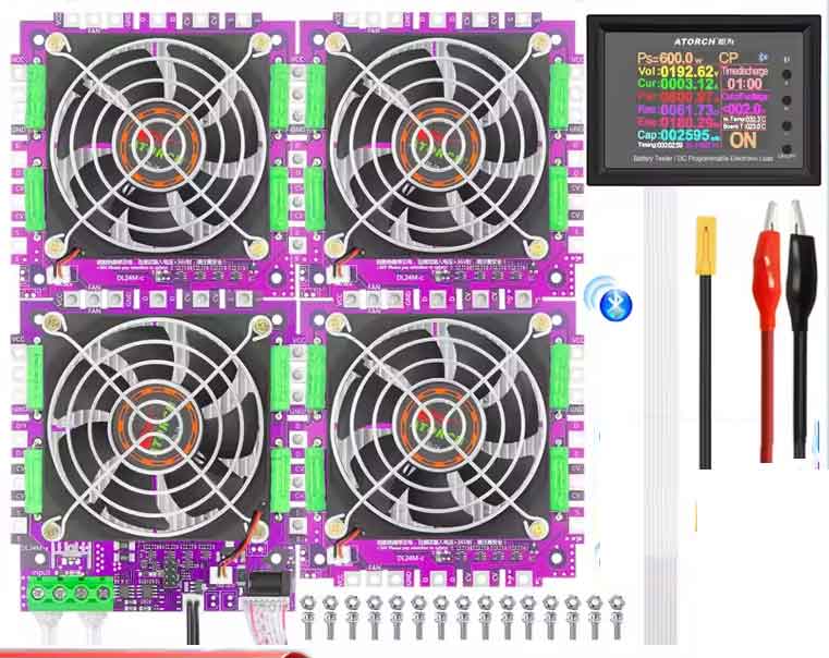ATORCH DL24MP 600W 車載 電源電子 負荷 電圧 インジケーター バッテリーテスター 18650 パック容量モニター USB DC 72V 直流電源 可変抵抗 定電流 電流負荷 負荷試験 電圧計 電流計 DCロード 可変電源 ダミーロード 負荷装置 電力計 パワーメーター 日本語説明書付き