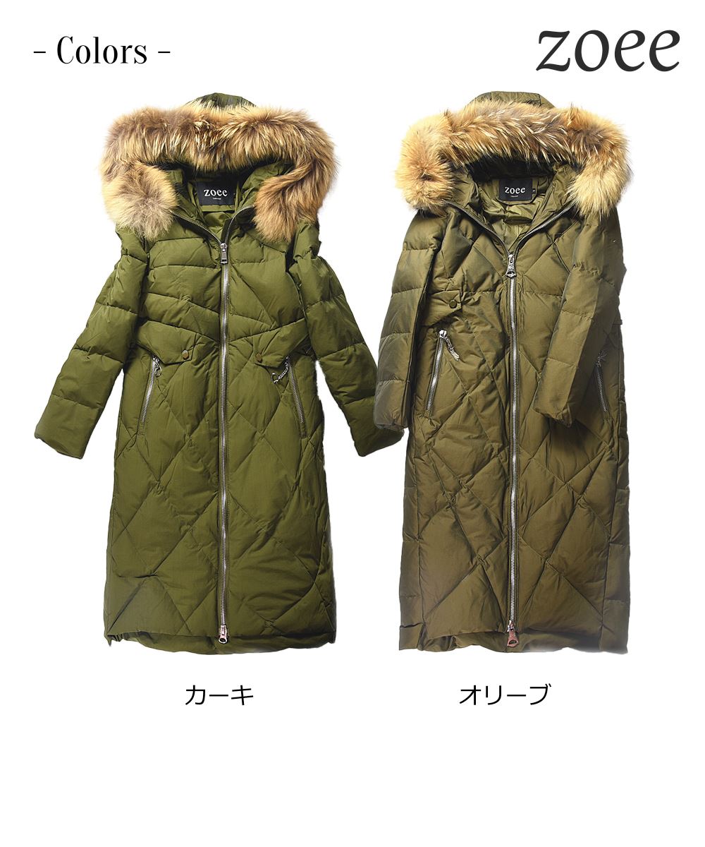 楽天市場 ダウンコート コート レディース 大きいサイズ ロング ショート ラクーンファー ダウンジャケット 冬 暖かい ファーコート 毛皮 アウター かわいい おしゃれ リアルファー カーキ オリーブ S L 2l 佐 07 Zoee ダウンコート 毛皮 ムートン