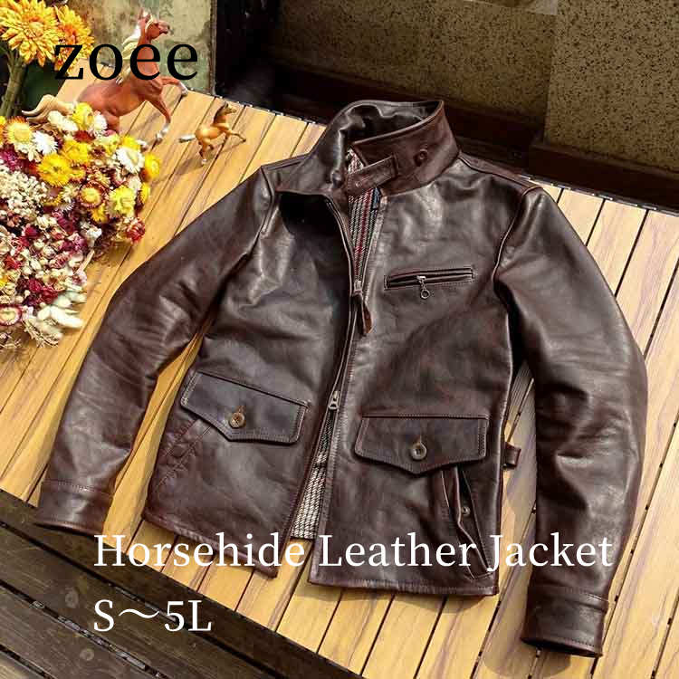 フォウル レザー ジャケット コート メンズ 仔馬革 アウター ブラウン S/M/L/2L/3L/4L/5L k4b07 22,052円