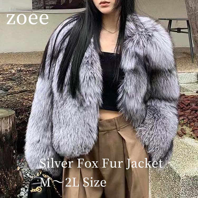 2025 秋冬 新作 フォックス ジャケット コート アウター レディース 毛皮 アイシルバーフォックス M/L/2L l1d27 38,870円