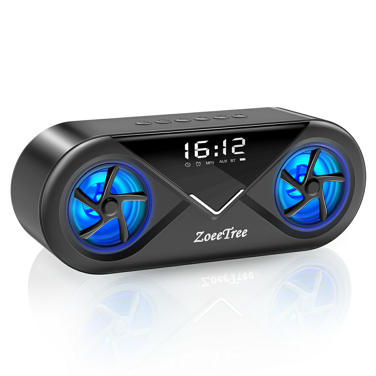 Zoeetree Bluetooth スピーカー 超高音質ブルートゥーススピーカー ワイヤレススピーカー 24時間連続再生 20W大音量 ステレオ 時計 スピーカー 目覚まし時計 hone/android/pcなど対応 AUX/TFカード対応 日本語説明書