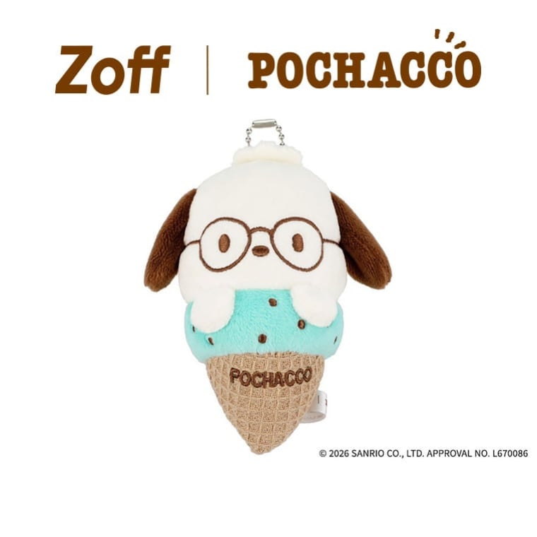 | Zoff POCHACO 마스코트 클리너 (화이트 (아이보리)) 포차코 안경 및 선글라스 와이프 클리너 키체인 참 마스코트 스마트폰 와이프 남녀공용 선물 [SNRO-PC-MSCT] [Z0262008-4001] ｜