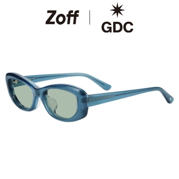 |Zoff GDC スクエア型 サングラス (ブルー(クリア))  紫外線対策 UVカット おしゃれ スタイリッシュ メンズ レディース ユニセックス【ZA251G37-71A1】【55□19-145】|