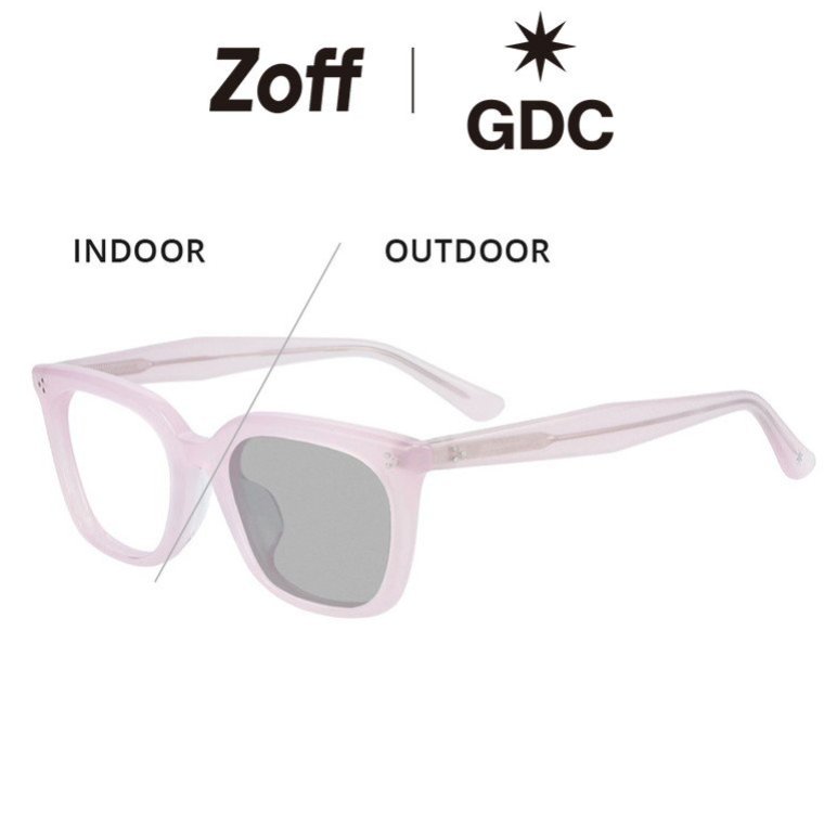 |【WEB限定】Zoff GDC ウェリントン型 調光サングラス (ピンク) 紫外線で色が変わる 調光レンズ 紫外線対策 UVカット おしゃれ スタイリッシュ メンズ レディース【ZA251G39-21C1】【55□20-145】|｜Zoff （ゾフ）　店