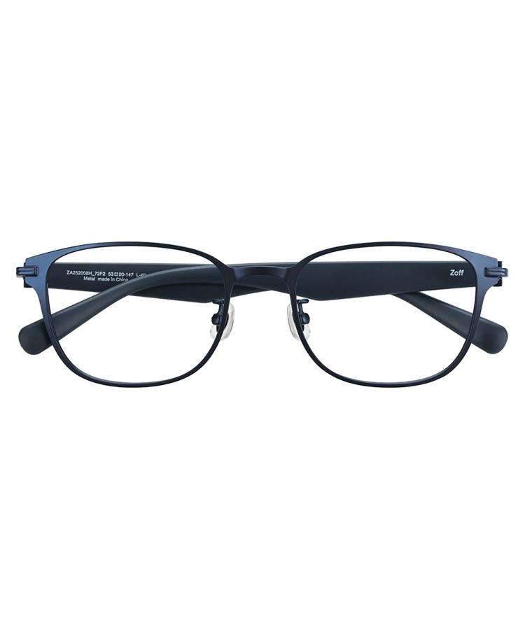 | 豆の町型 眼鏡 (青み(米国海軍)) Zoff CLASSIC なめし革調 ラバーテンプル ズレ挙げ句の果て押しとどめる メガネ 伊達めがね 度付き添い人水晶体取り替えっこ 度あり 度なし レディース メンズ ユニ一発やる 今めかしい【ZA252008-72F2】【53□20-147】|