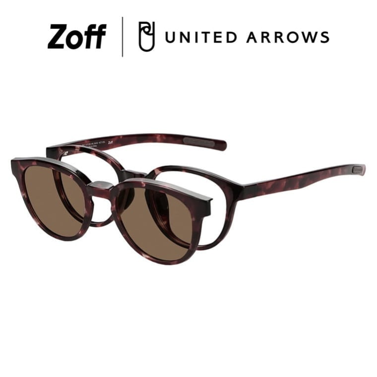 | Zoff UNITED ARROWS ユナイテッドアローズ ボストン型 サングラス (ブラウン(デミ柄)) 偏光機能搭載 偏光 太縁 おしゃれ 紫外線対策 UVカット 男女兼用 メンズ レディース 運動用 運転 ドライブ 釣り【ZA261G04-49A1】【51□22-145】||Zoff (ゾフ) 店