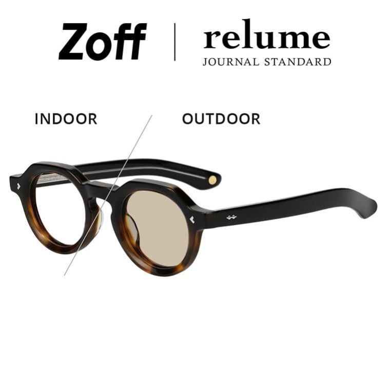 ≪百貨店大売り出し押さえる！エントリーで最大限度100％尖んがりうしろ側≫| Zoff JOURNAL STANDARD relume ジャーナルスタンダードレリューム  豆の町型 黒眼鏡 (黒いこと(グラデ)) 紫外線で色が変わる 調光水晶体 紫外線打つ手 UV撥ねのける 今めかしい 色つや水晶体 太縁フレー |