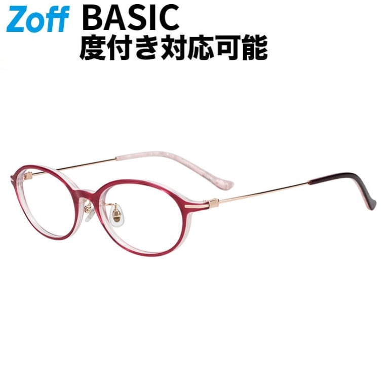 ｜Zoff FASHION オーバル型 眼鏡 (サクラ色)ズボン下ひな形 軽さ 金属元素 メガネ 検眼自然調整 伊達眼鏡 度付き添い人水晶体取り替えっこ 度あり 度なし 今めかしい 読みもの 商行為【ZC261008-22C1】【51□18-145】｜