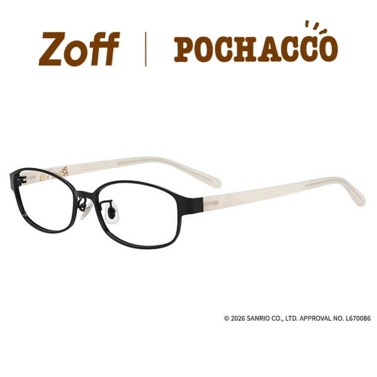 ｜Zoff POCHACCO ウエリントン型 眼鏡 (黒いこと)ポチャッコ 軽さ メガネ 伊達めがね ラバーテンプル ズレ挙げ句の果て押しとどめる 度付き添い人水晶体取り替えっこ 度あり 度なし メンズ レディース ユニ一発やる 今めかしい 読みもの 商行為【ZC262002-14E1】【53□16-142】 ｜