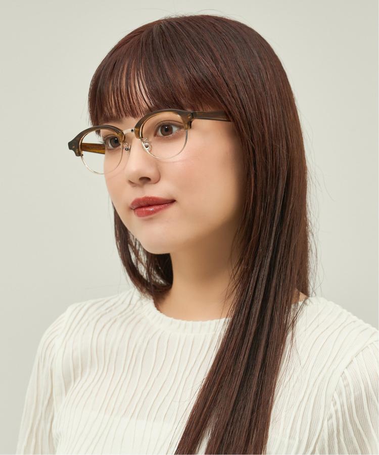 |Zoff Knuth Marf ボストン型 メガネ(ブラウン(クリア)) クヌースマーフ 鼻パッド ズレ落ち防止 眼鏡 伊達めがね 度付きレンズ交換 度あり 度なし レディース メンズ おしゃれ ユニセックス スタイリッシュ 高級感 サーモント型【ZF241018-43A1】【49□22-145】|