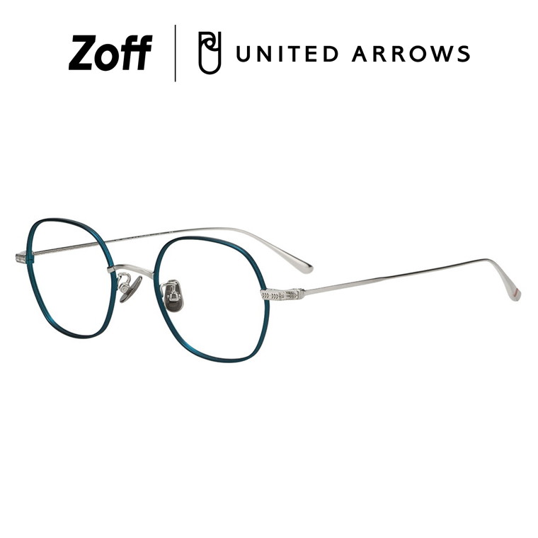 |Zoff UNITED ARROWS ウェリントン型 メガネ (ブルー(ネイビー))[Stylish] チタン 軽量 眼鏡 伊達めがね 度付きレンズ交換 度あり 度なし メンズ ユニセックス おしゃれ ユナイテッドアローズ【ZF253002-72F1】【49□21-145】|｜Zoff （ゾフ）　店
