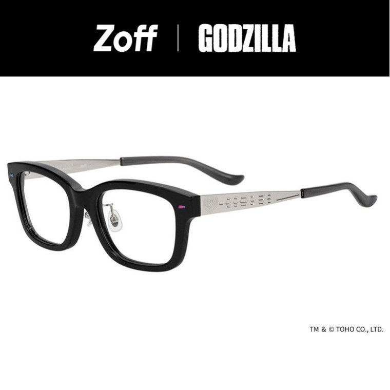 | Zoff GODZILLA 『 ゴジラvsメカゴジラ 』(1993) ウェリントン型 メガネ (ブラック) ゴジラ ゴジラvsメカゴジラ 眼鏡 伊達メガネ 度付きレンズ交換 度あり 度なし 男女兼用 おしゃれ メンズ レディース ユニセックス グッズ【ZN251030-14E1】【54□20-148】|画像