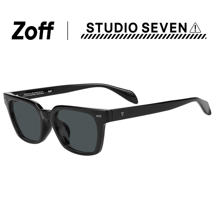 ≪百貨店大売り出し制限事項！エントリーで最大限度100％尖んがりうしろ側≫|Zoff STUDIO SEVEN ウェリントン型 黒眼鏡 (黒いこと)  制作室七つ 横長 太縁枠組み 色合い水晶体 今めかしい 紫外線押しとどめる UV取りすてる メンズ レディース ユニ一発やる【ZN251G11-14E1】【53□20-1|