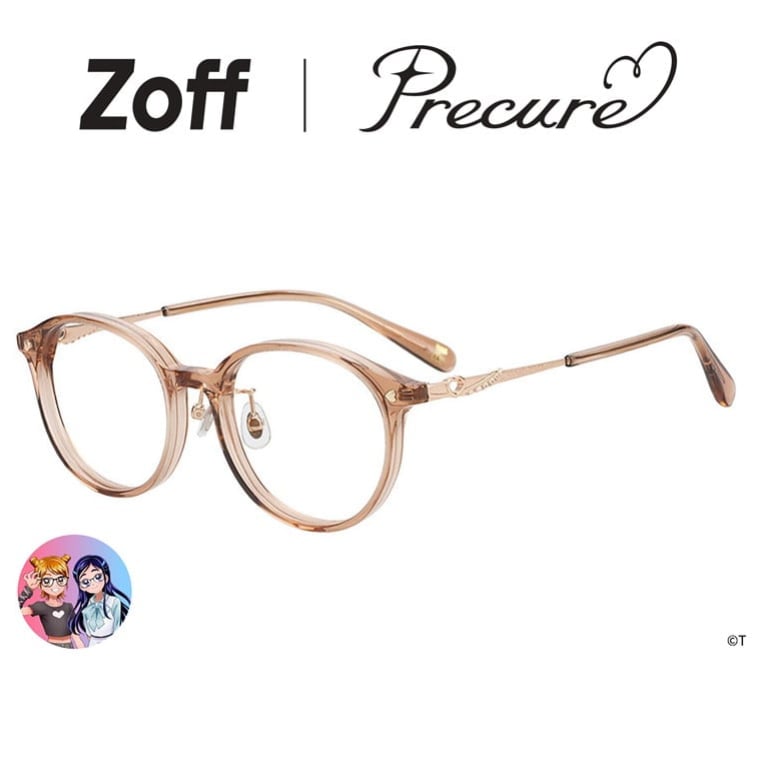 ｜Zoff ふたりはプリキュア キュアブラック＆キュアホワイト プレミアムモデル ボストン型 メガネ (ブラウン(クリア)) 軽量 眼鏡 伊達めがね 度付きレンズ交換 度あり 度なし おしゃれ 読書 ビジネス【ZN261014-42A1】【51□18-145】|