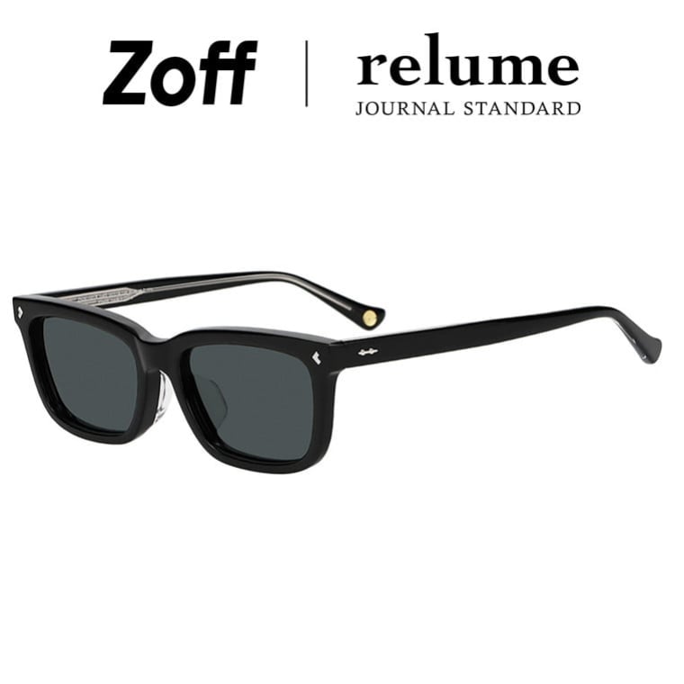 | Zoff JOURNAL STANDARD relume ジャーナルスタンダードレリューム  ウエリントン型 サングラス (ブラック) カラーレンズ 太縁フレーム おしゃれ 紫外線対策 UVカット 男女兼用 メンズ レディース 男性用 女性用 ユニセックス【ZN261G01-14E1】【55□18-145】|