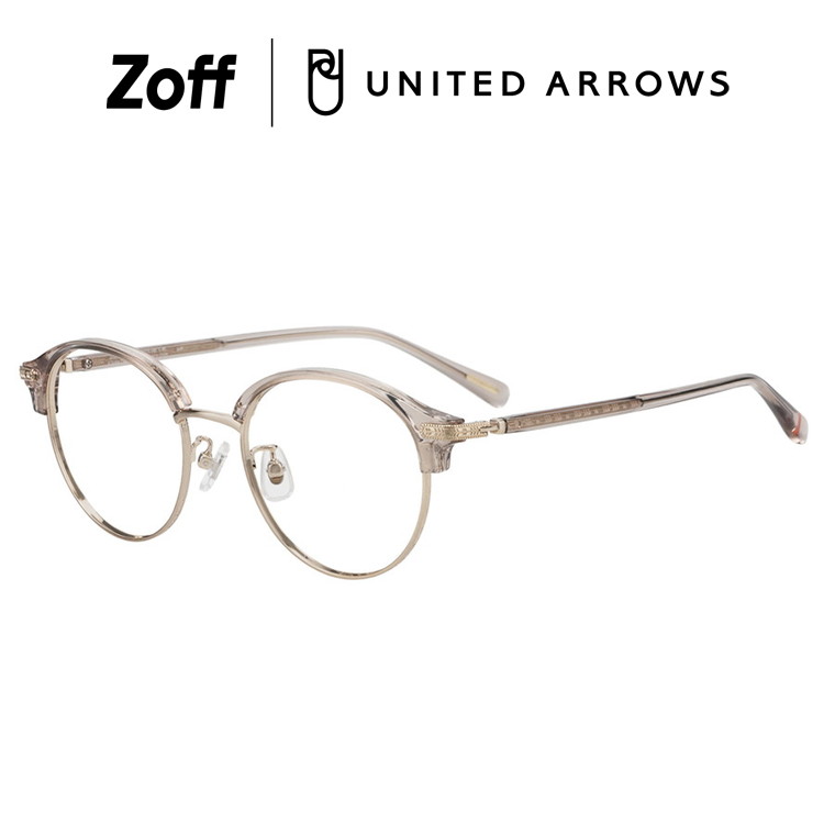 |Zoff UNITED ARROWS ボストン型 メガネ (グレー(クリア))[Casual] サーモント 眼鏡 伊達めがね 度付きレンズ交換 度あり 度なし メンズ ユニセックス おしゃれ ユナイテッドアローズ【ZO251021-11A1】【51□19-145】|