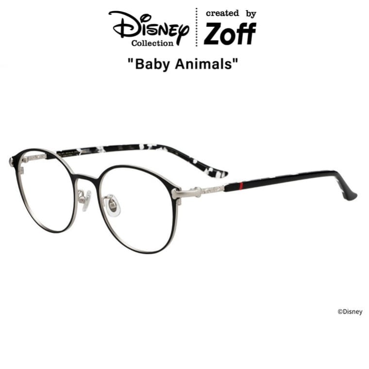 ≪百貨店大売り出し押さえる！エントリーで最大限度100％尖んがりうしろ側≫| Disney Collection created by Zoff ”Baby Animals” 豆の町型 眼鏡 (黒いこと) 【101匹わんお父ちゃん ひな形】 ウォルトディズニー メガネ 伊達めがね 度付き添い人水晶体取り替えっこ 度あり 度なし メンズ レディース ユニ|