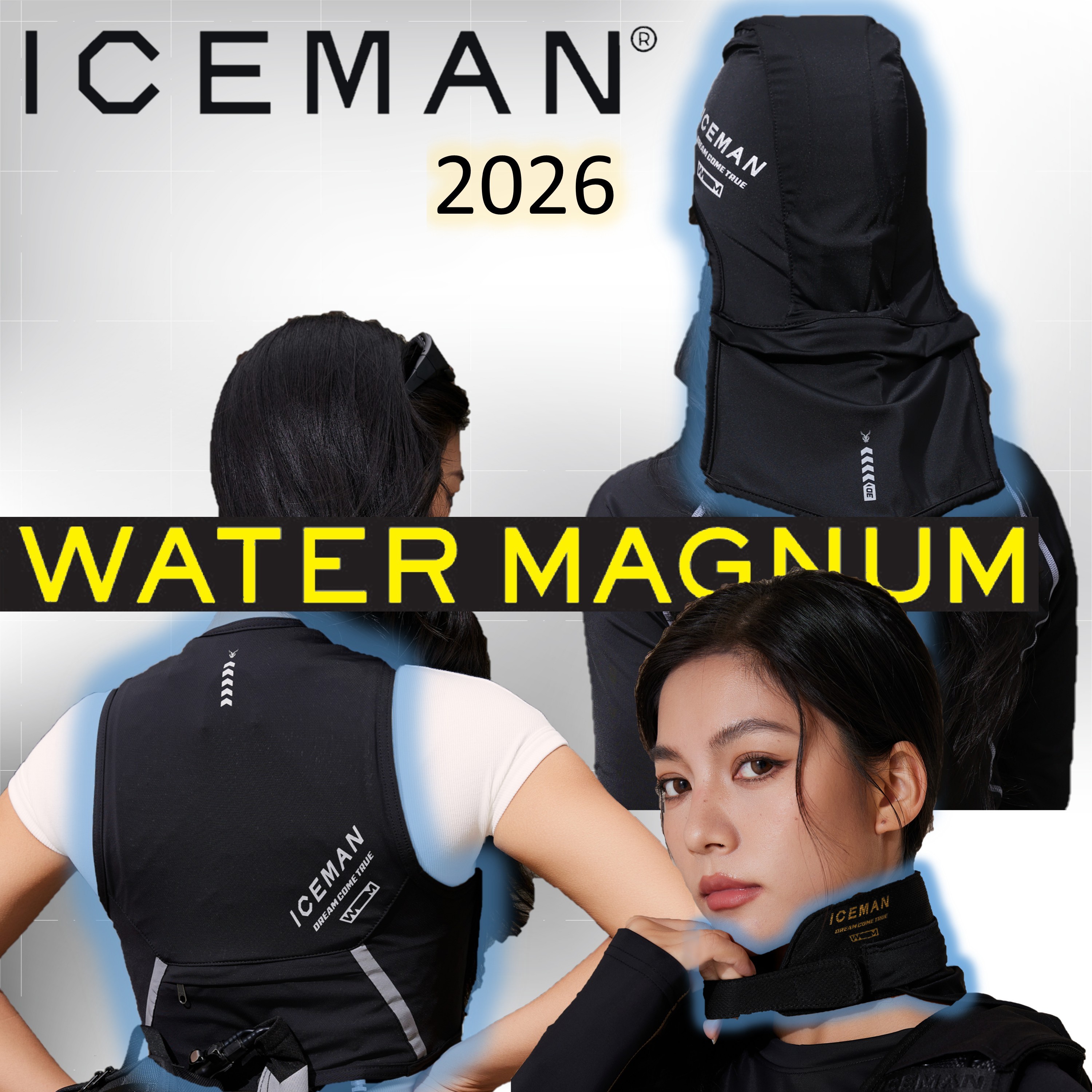 2026 水冷服 ICEMAN ウォーターマグナム シリーズ オプション品 アイスマン WATER MAGNUM WM1 WM3D WMV 首 頭 上半身 冷却用 ブラック ゴールド ピンク シルバー フリーサイズ｜ZONE 店
