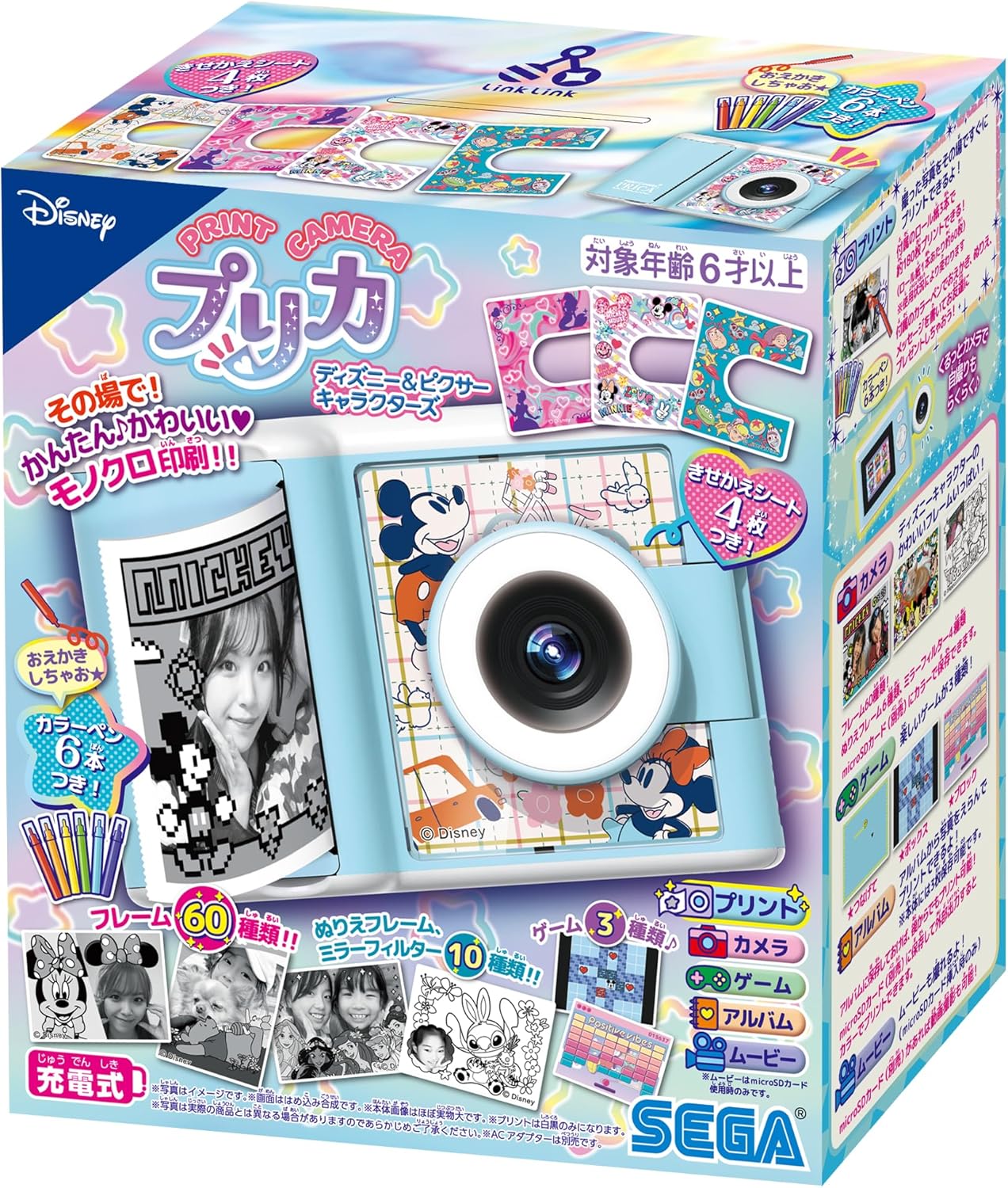 セガフェイブ ( SEGA FAVE ) PRINT CAMERA プリカ ディズニー & ピクサー キャラクターズ プリントカメラ Disney 4979750821851