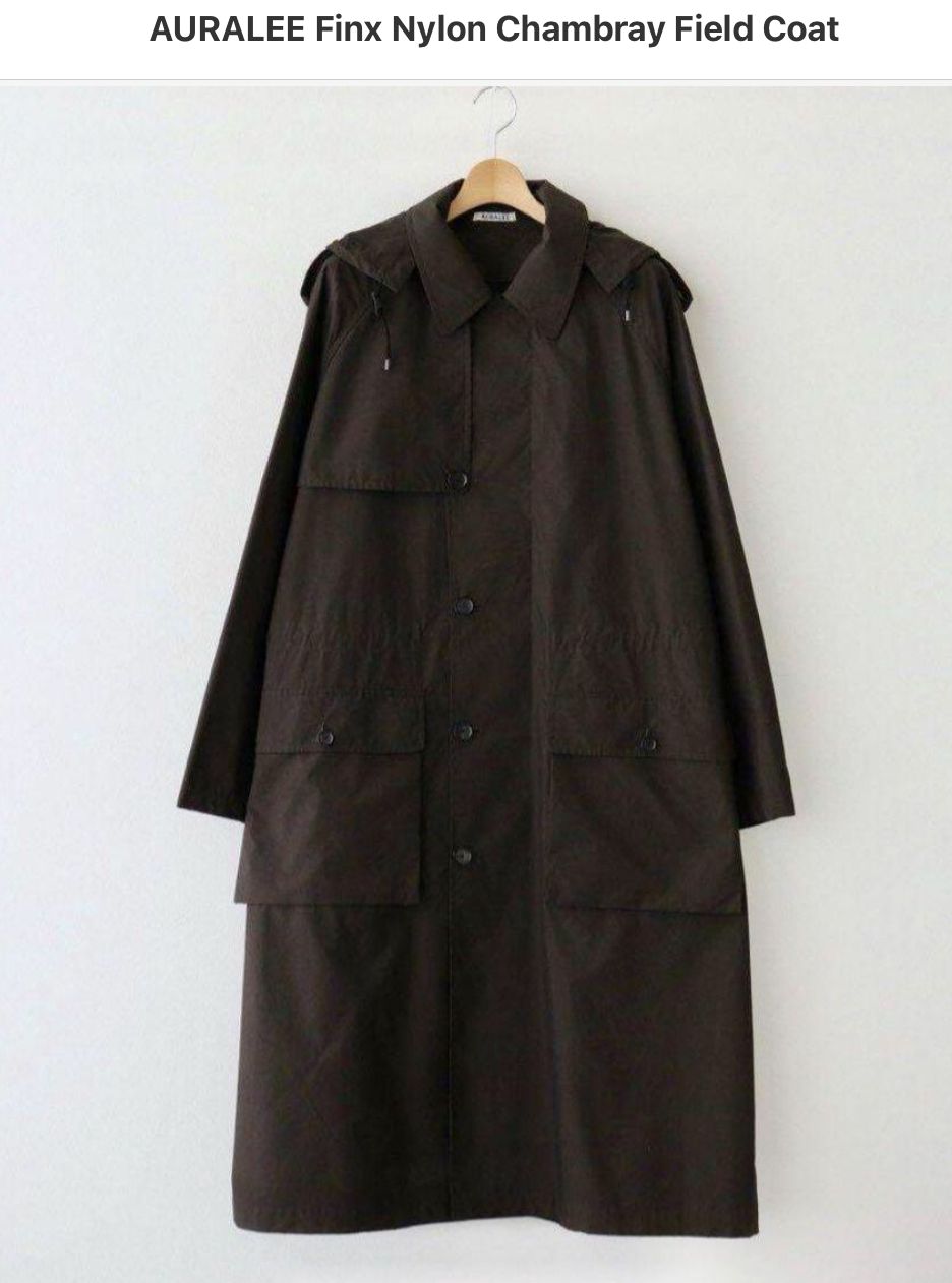 新品【AURALEE(オーラリー)】AURALEE Finx Nylon Chambray Field Coat(フィンクスナイロンシャンブレーフィールドコート,トレンチコート) 5サイズ(Lサイズ)
