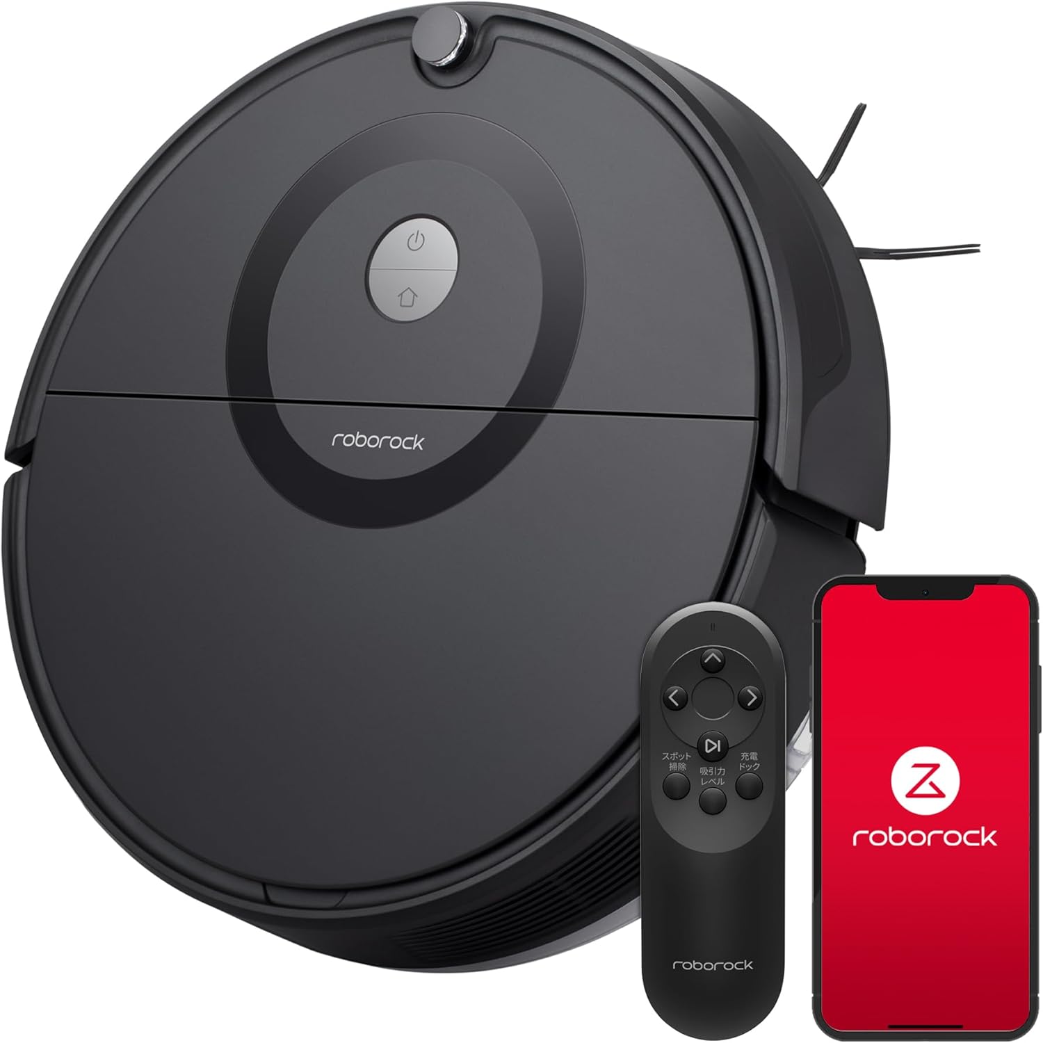 【Roborock(ロボロック)】ロボット掃除機 ロボロック E5 黒 水拭き マッピング 強力吸引 自動充電 アプリ操作 200分連続稼働 落下防止