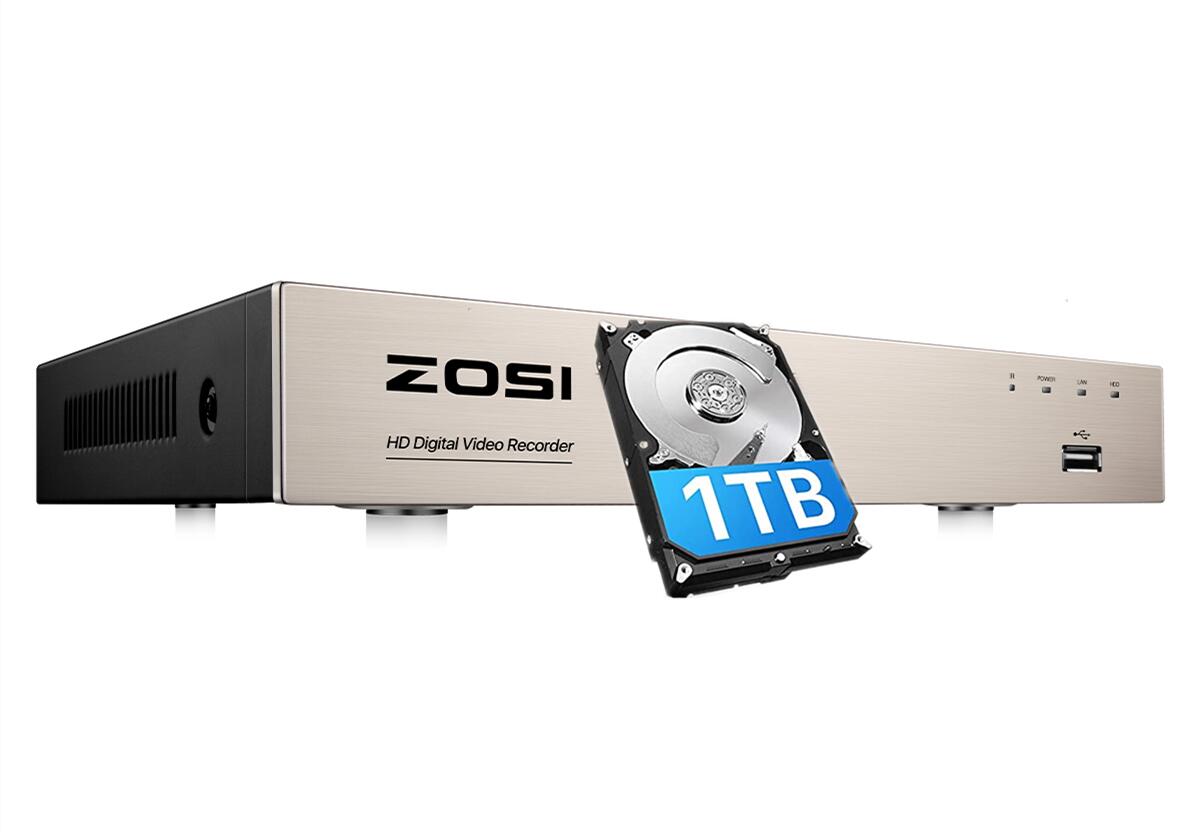 楽天市場】ZOSI 1080p ai機能搭載 8ch DVR レコーダー 防犯レコーダー hdd1tb 防犯カメラ対応 アナログ/AHD/CVI/TVI カメラ対応 動体検知 録画録音 PCやスマホから監視 メール警報 ハードディスク1tb内蔵 ハイブリット防犯レコーダー H.265+ 業務用 家庭用  : ZOSI防犯 ...