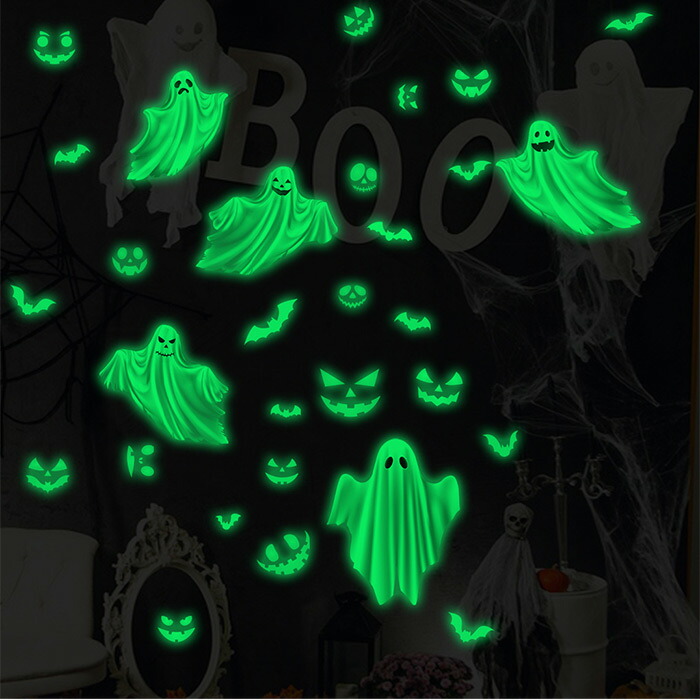 【楽天市場】ハロウィン お化け 光るシール 夜光ステッカー 飾り付け DIY デコシール 3枚入り 飾り 蓄光 コウモリ おばけ ウォール