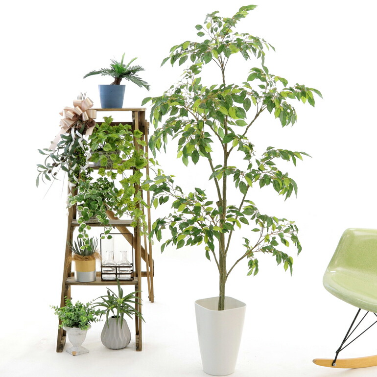 光触媒 人工 観葉植物 造花 観葉樹 フェイクグリーン 140cm シンプル オフィス おしゃれ インテリア 大型 室内 鉢 空気清浄 消臭 抗菌 銀 酸化チタン 擬木 リアル フィカス ベンジャミン 高さ140cm 幅70cm スマートポット Chic8 日時指定 ギフト不可 No septicin Com