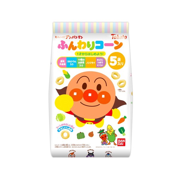 東ハト 5Pそれいけ!アンパンマンふんわりコーンやさしいしお味 40gx12袋