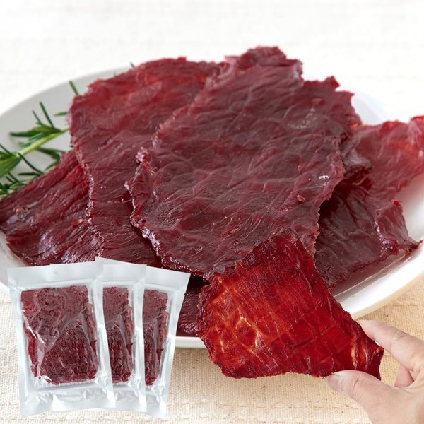 天然生活 ビーフジャーキー (90gx3袋) 和風醤油味 牛もも肉使用 おつまみ おやつ 珍味 簡易包装 国内製造 大判サイズ