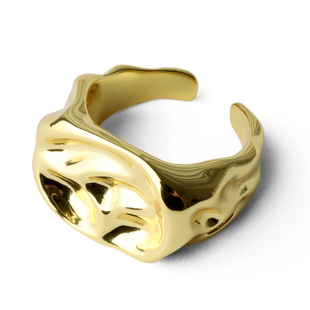 シルバー925 印台リング 指輪 ゴールド シルバー 18K GP gold 金色 銀色 レディースリング フリーサイズ オープンリング 金属アレルギー対応 女性｜zru 指輪専門店
