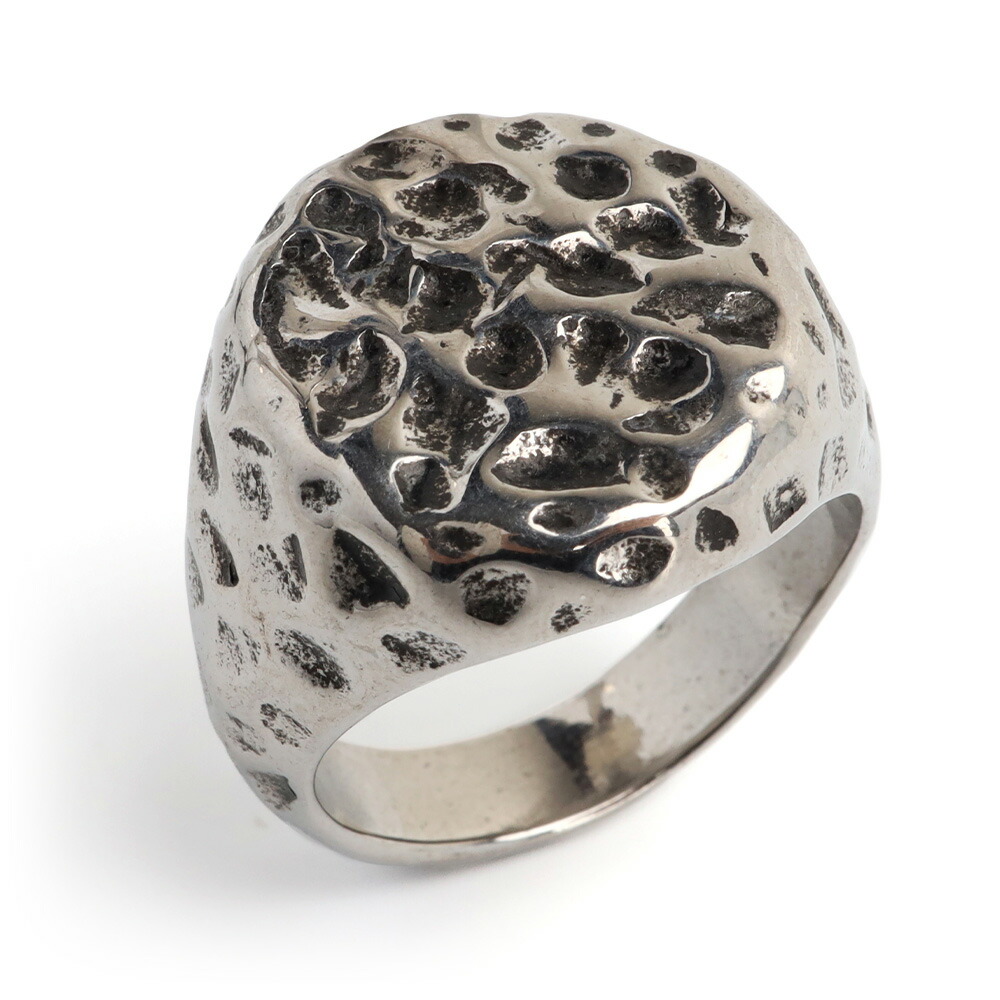 TATTOOS IN STERLING 13 リング 楽天市場】ステンレス 印台リング シグネットリング シルバー 槌目