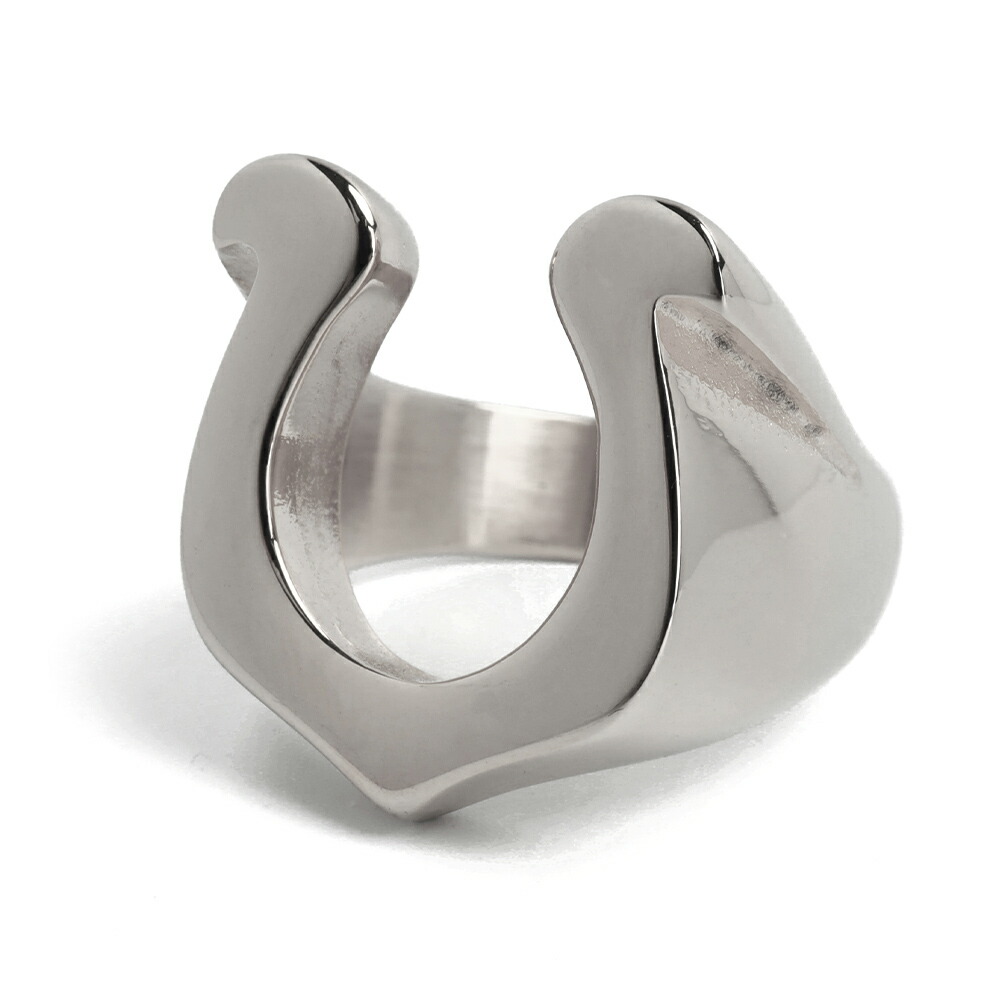 楽天市場】ステンレス 馬蹄リング 印台リング シルバー プレーン