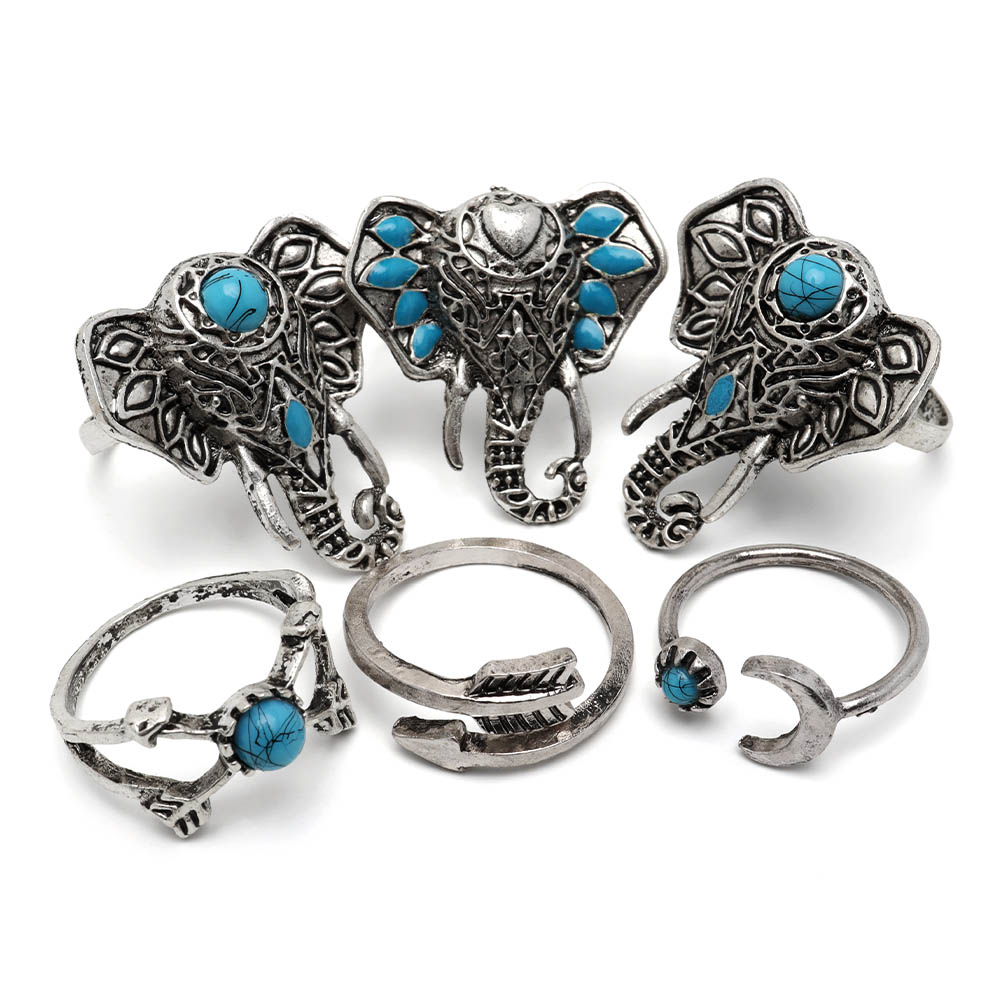 楽天市場】リング 指輪 10個セット シルバー ターコイズ 彫刻