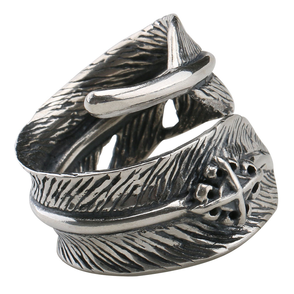 楽天市場】シルバー925 特大フェザーリング メンズ リング 羽根 指輪