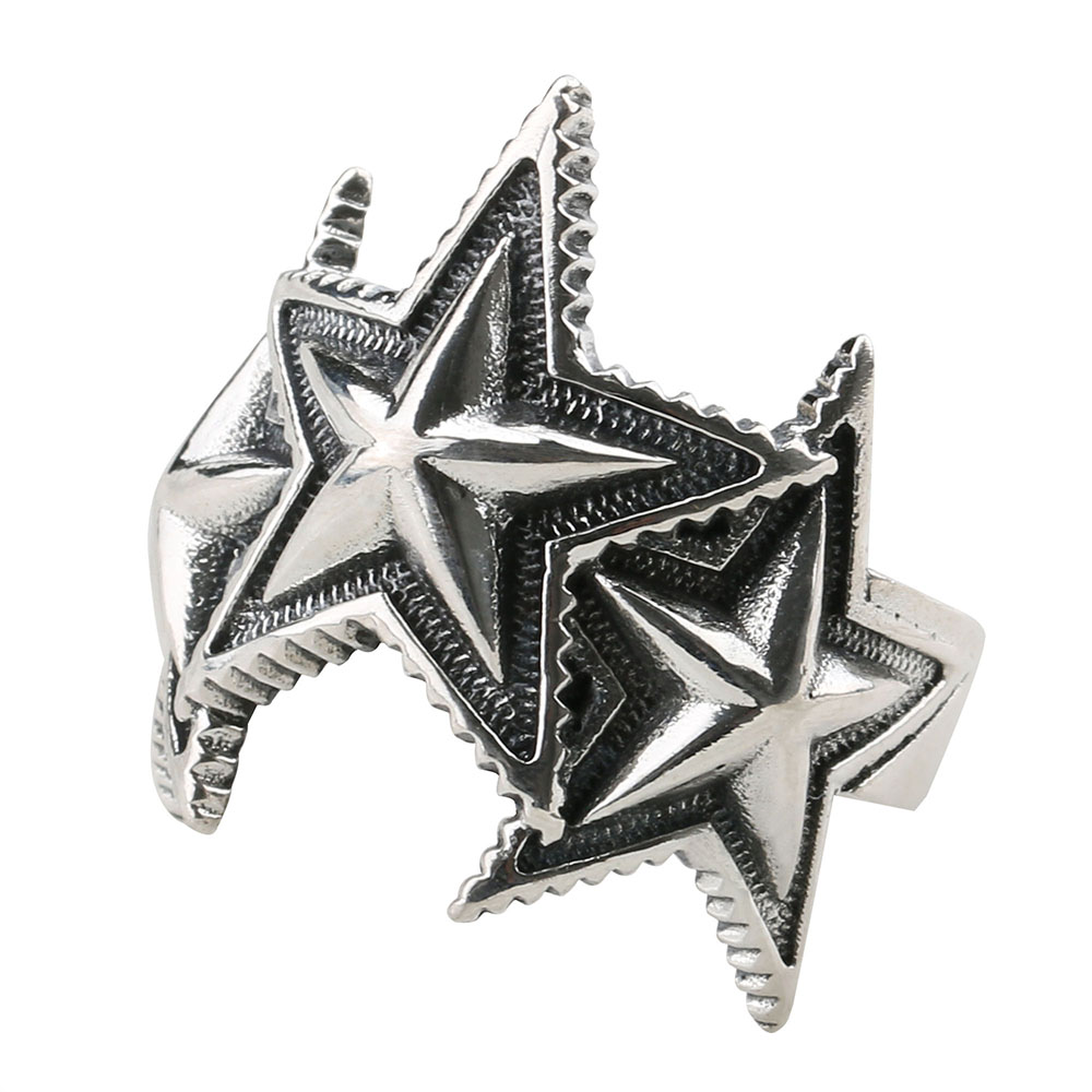 楽天市場】シルバー925 3スターリング 星 五芒星 リング レディース