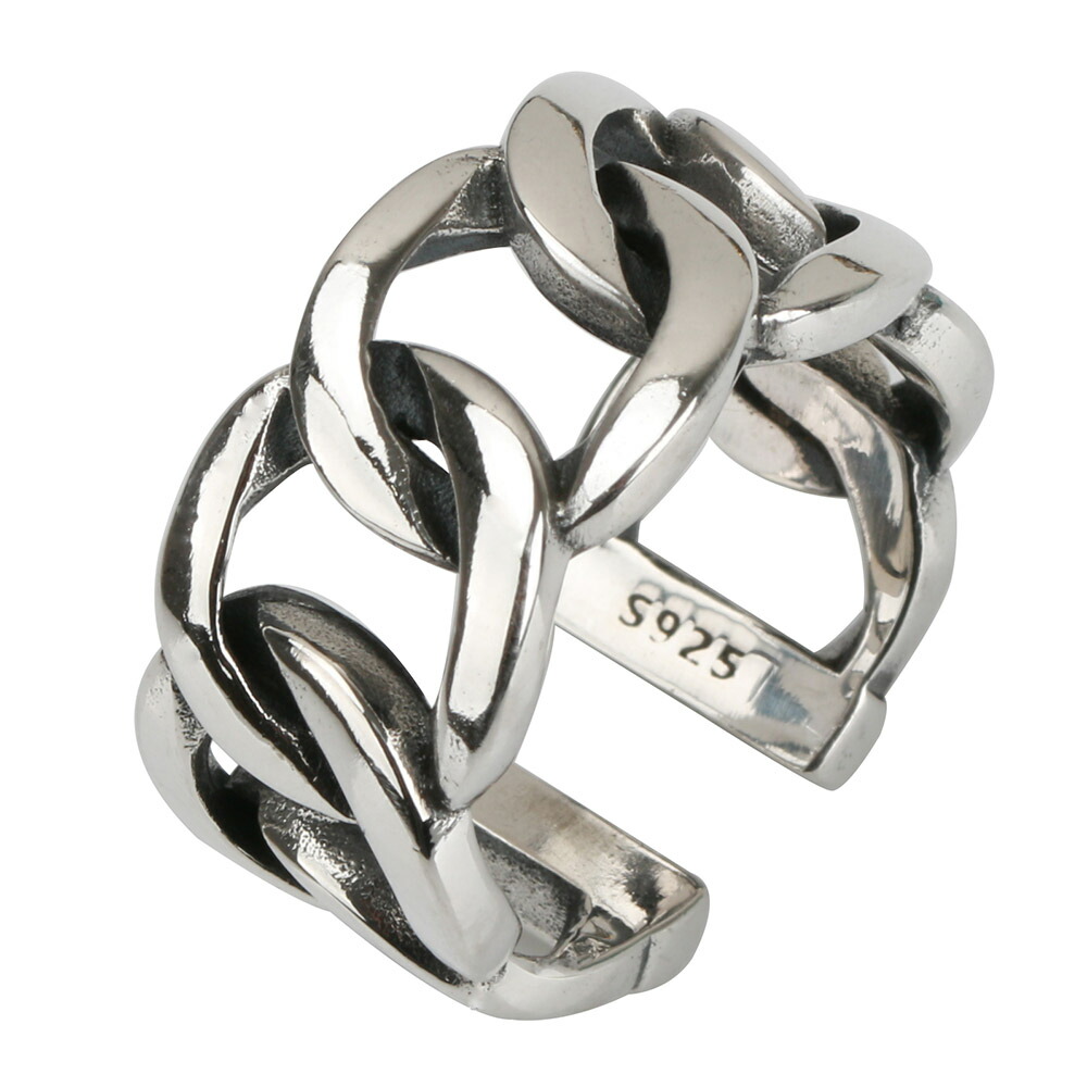 喜平チェーンリング(5)17号◇４シルバー９２５ 銀送料無料 喜平 鎖 指輪 リング シルバー925 喜平チェーンリング silver925 喜平リング チェーン いぶし 燻 指輪 チェーン 幅6mm