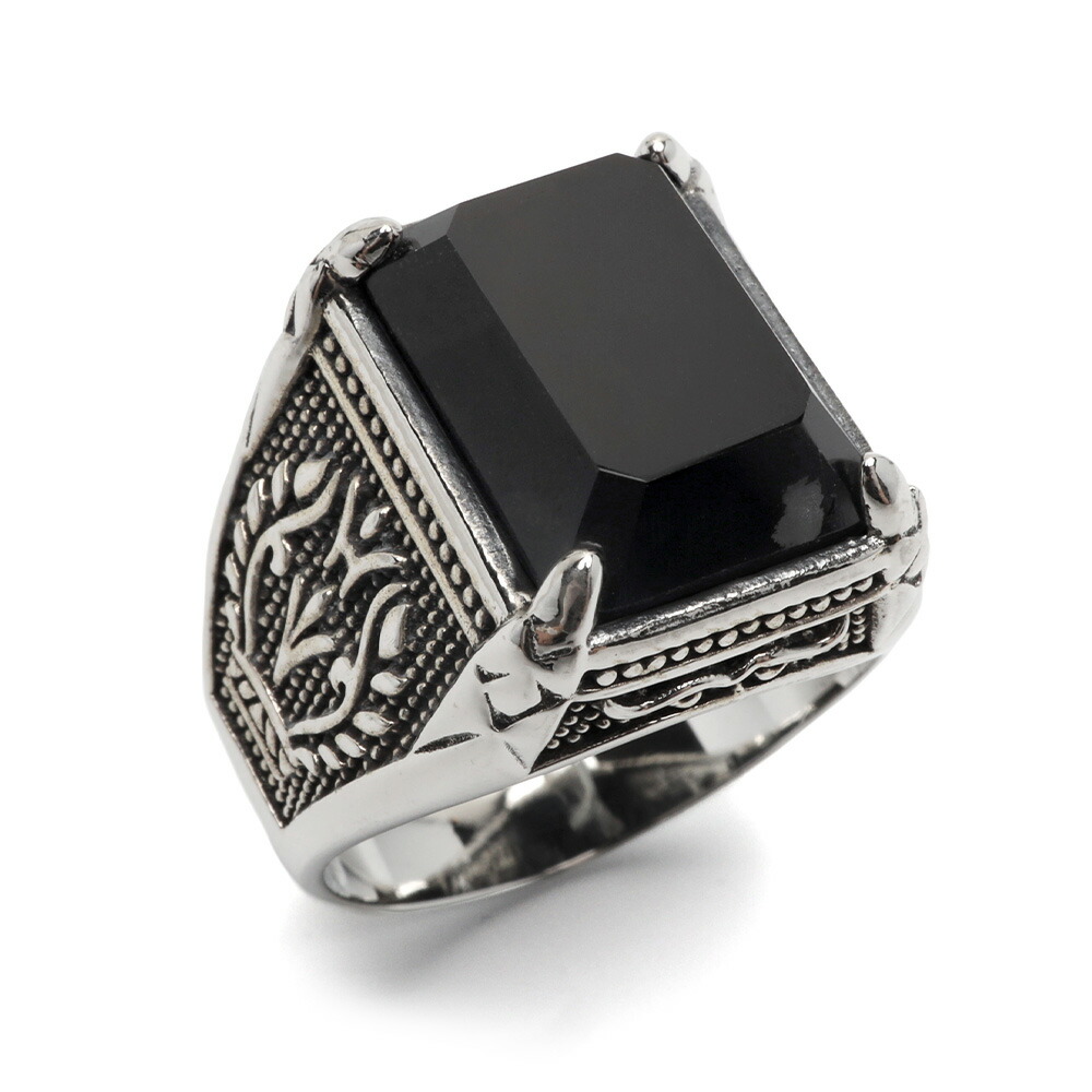 楽天市場】シルバー925 大粒ストーンリング ブラック ワイドリング