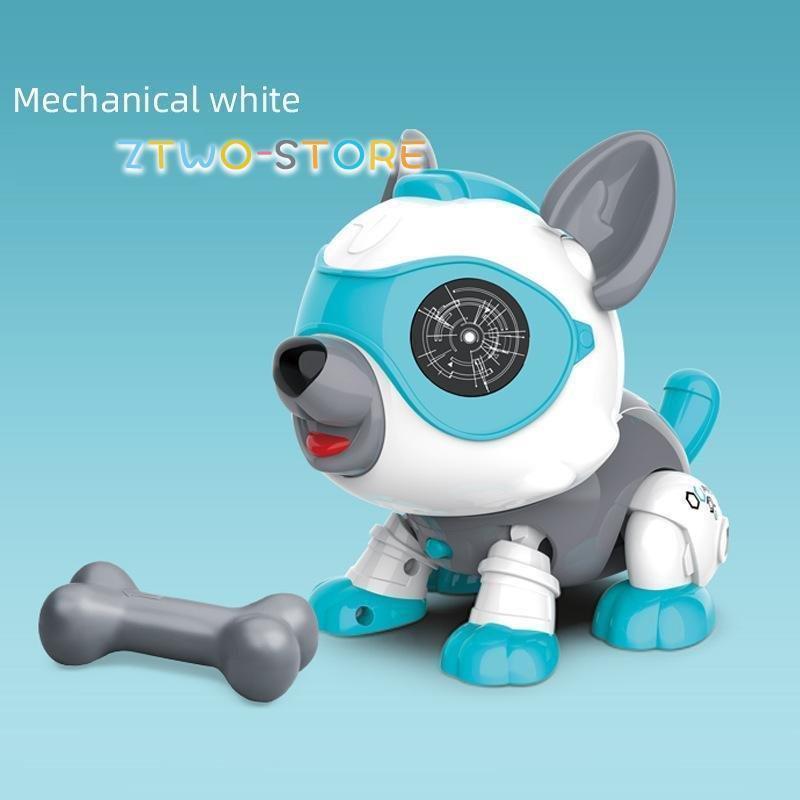 スマートロボット犬 子供 DIY 音声起動 タッチスマートセンサー 電子ロボット犬 おもちゃ 照明と効果音画像