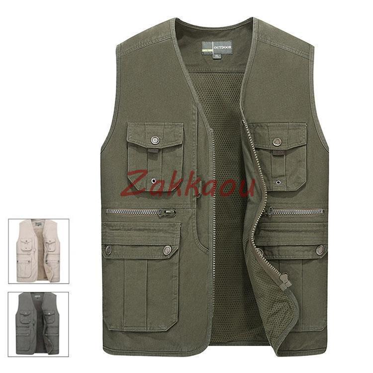 アウトドアベスト メンズ 多機能ベスト 作業服 お釣り 撮影 登山旅行 登山 春 夏 カジュアル カメラマン マウンテンベスト